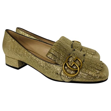 gucci marmont flats gold